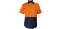 Hi Vis CLOSE FRONT SHORT SLEEVE 150G WORK SHIRT
