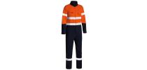 TenCate Tecasafe® Plus 580 Taped Hi Vis Lightweight FR Non Vented Engineered Coverall - Orange/Navy