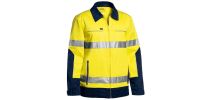 Taped Hi Vis Drill Jacket with Liquid Repellent finish - Yellow/Navy