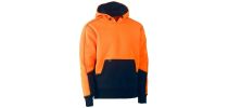 Hi Vis Fleece Hoodie Pullover - Orange/Navy