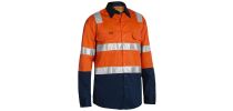 Taped Hi Vis Cool Lightweight Shirt with Shoulder Tape - Orange/Navy