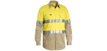 Taped Hi Vis Cool Lightweight Shirt - Yellow/Khaki