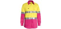 Taped Hi Vis Cool Lightweight Shirt - Yellow/Pink