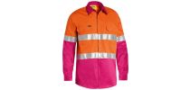 Taped Hi Vis Cool Lightweight Shirt - Orange/Pink