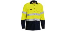 TenCate Tecasafe® Plus 700 Taped Hi Vis FR Vented Shirt - Yellow/Navy