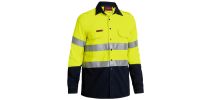 TenCate Tecasafe® Plus 580 Taped Hi Vis Lightweight FR Vented Shirt - Yellow/Navy