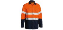 TenCate Tecasafe® Plus 580 Taped Hi Vis Lightweight FR Vented Shirt - Orange/Navy