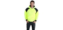 Mens' Contrast Hi Vis Fleece Hoodie
