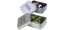 Corporate Colour Mini Jelly Beans in Silver Rectangular Tin